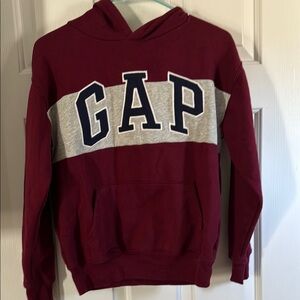 GAP Kids Burgundy and Gray Hoodie